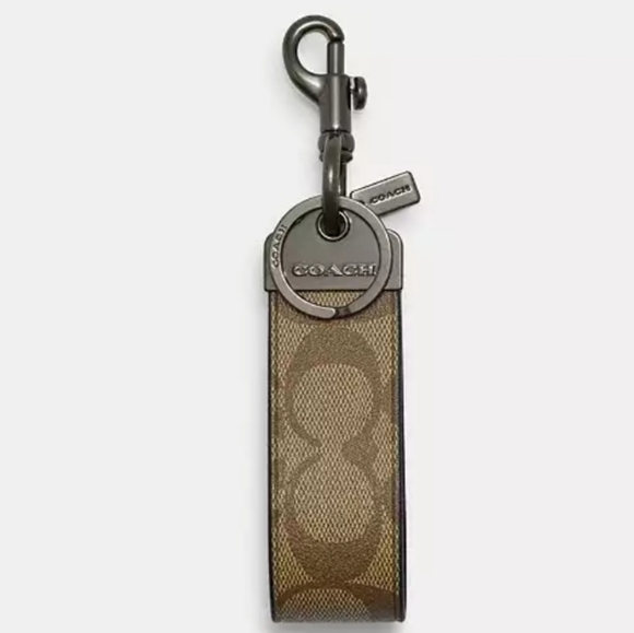 Coach Loop Key Fob in Signature Canvas - Picture 1 of 1
